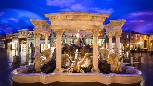 This is an image of a statute at Caesars Forum Shops