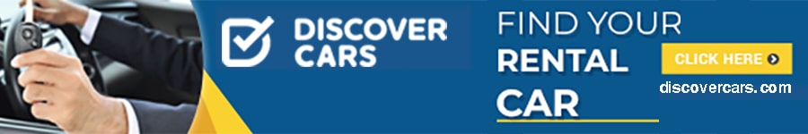 This is an advertising banner for rental car companies in Las Vegas