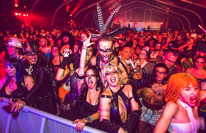 fetish and fantasy halloween ball crowd