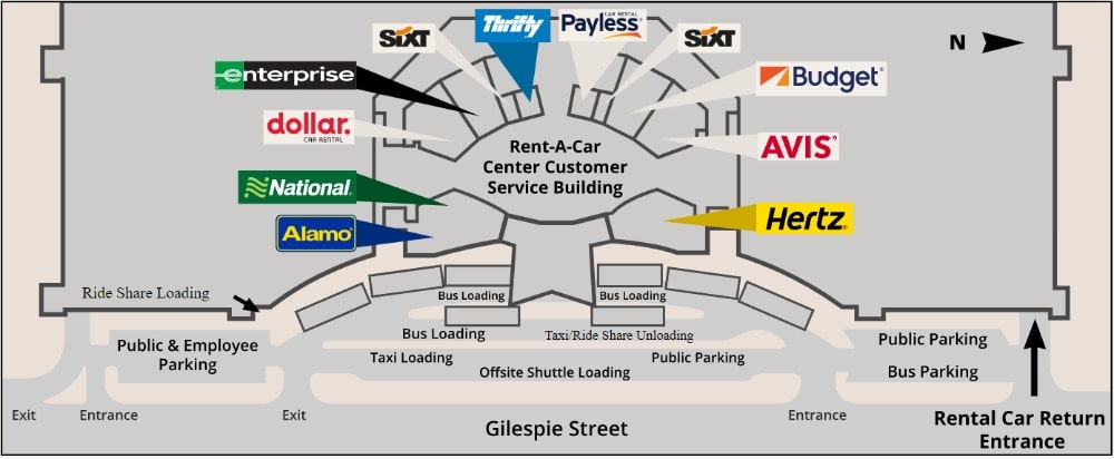 reid airport rent-a-car center map Las Vegas