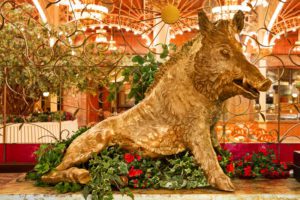 Antique Bronze Boar at Main Street Station in Las Vegas