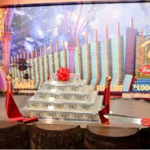 This is a picture of the binion's million dollar display case photo op downtown las vegas