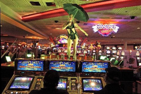A bevertainer performs at the Las Vegas Rio All-Suites Hotel & Casino
