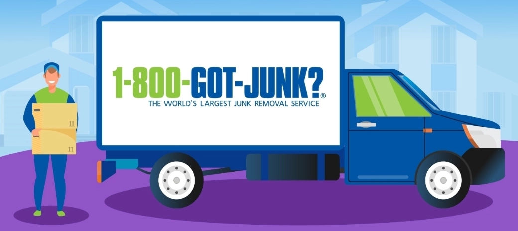 An image of a truck and a worker with 1-800-GOT-JUNK