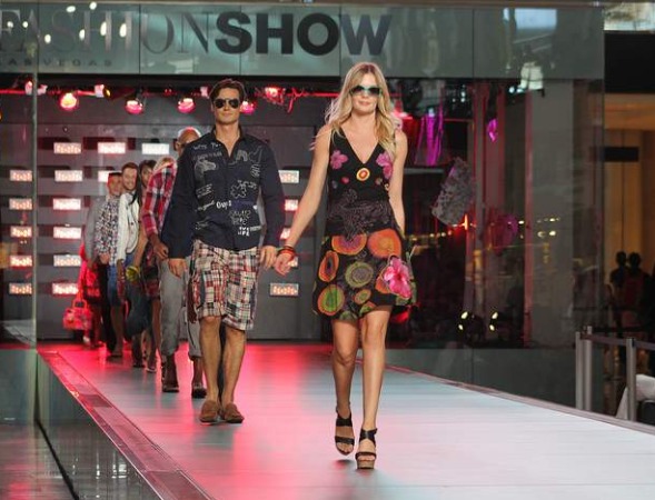 Models take to the catwalk at the Fashion Show Mall in Las Vegas to demonstrate the latest clothing and accessories 