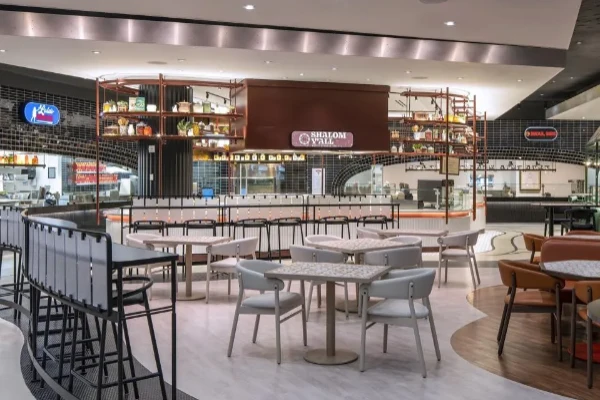 This is an image of the Proper Eats Food Hall at the Aria Resort in Las Vegas