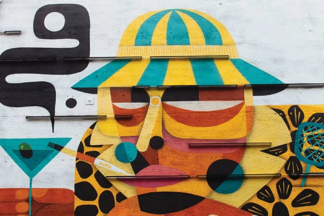 This mural in downtown Las Vegas is part of the Centennial Murals project.