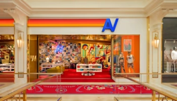 This is the storefront to the Aviator Nation store at the Wynn Plaza Shops in Las Vegas