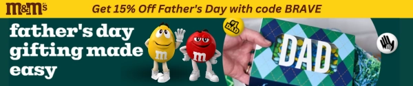 M&Ms Fathers Day Gifting Made Easy banner