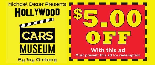 Hollywood Cars Museum Discount ticket Coupon Las Vegas